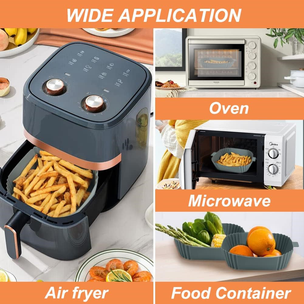 YQL Silicone Air Fryer Liner for COSORI, 2PCS Square Air Fryer Liner 8 Inch Air