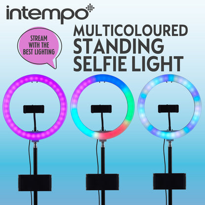 Intempo Selfie Light Free-Stand Phone/Tablet Holder Adjustable Height Foldable